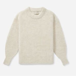 Everlane The Alpaca Crew Baloon Sleeve Sweater Almond, XS/S